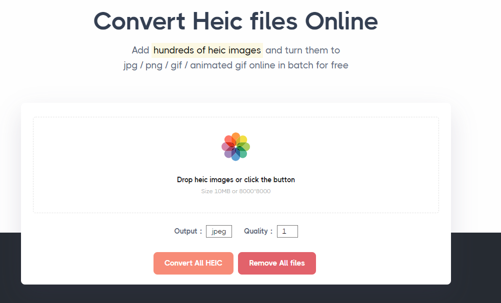 Convert HEIC files Online